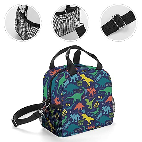 Dinosaur Reusable Insulated Lunch Bag, Portable Cooler Lunch Box For Boys And Girls, Lunch Tote Bag With Adjustable Shoulder Strap For Work, Picnic, Travel #TOP3
