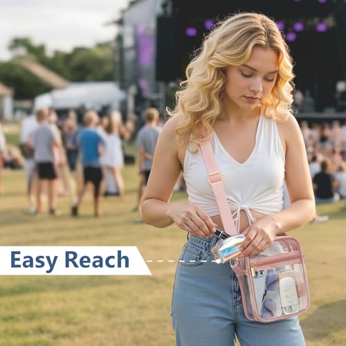 Image of PACKISM Clear Bag for Stadium Events - Clear Purses for Women Transparent Crossbody Messenger Bag for Concerts Game Day