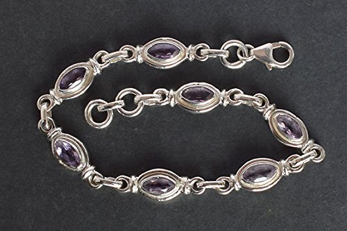 Pulsera de plata 925 con cierre seguro contra pérdidas de amatista 2