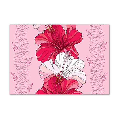 Dosseret en verre de sécurité trempé Tulup 100x70 cm décor fleurs roses