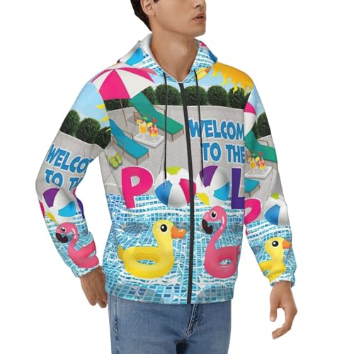 Sweat à capuche flamant rose et piscine décontracté à manches longues pour homme et femme