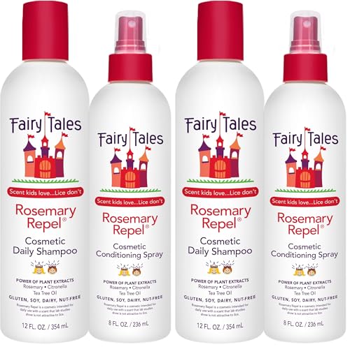 Fairy Tales Rosemary Repel Shampoo, 12 fl oz. &amp; Conditioning Spray, 8 fl oz. Duo Kids Like the Smell, Lice Do Not (Pack of 2)