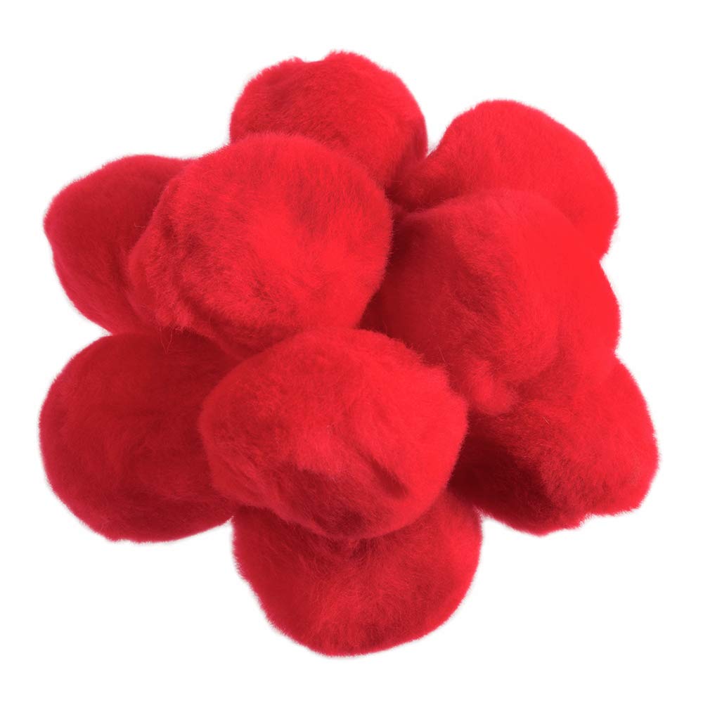 25 Red 50mm or 2in Craft Pom Poms |Pompoms for Crafts