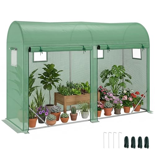 Outsunny 10'x3'x7' Walk-in Greenhouse with Windows