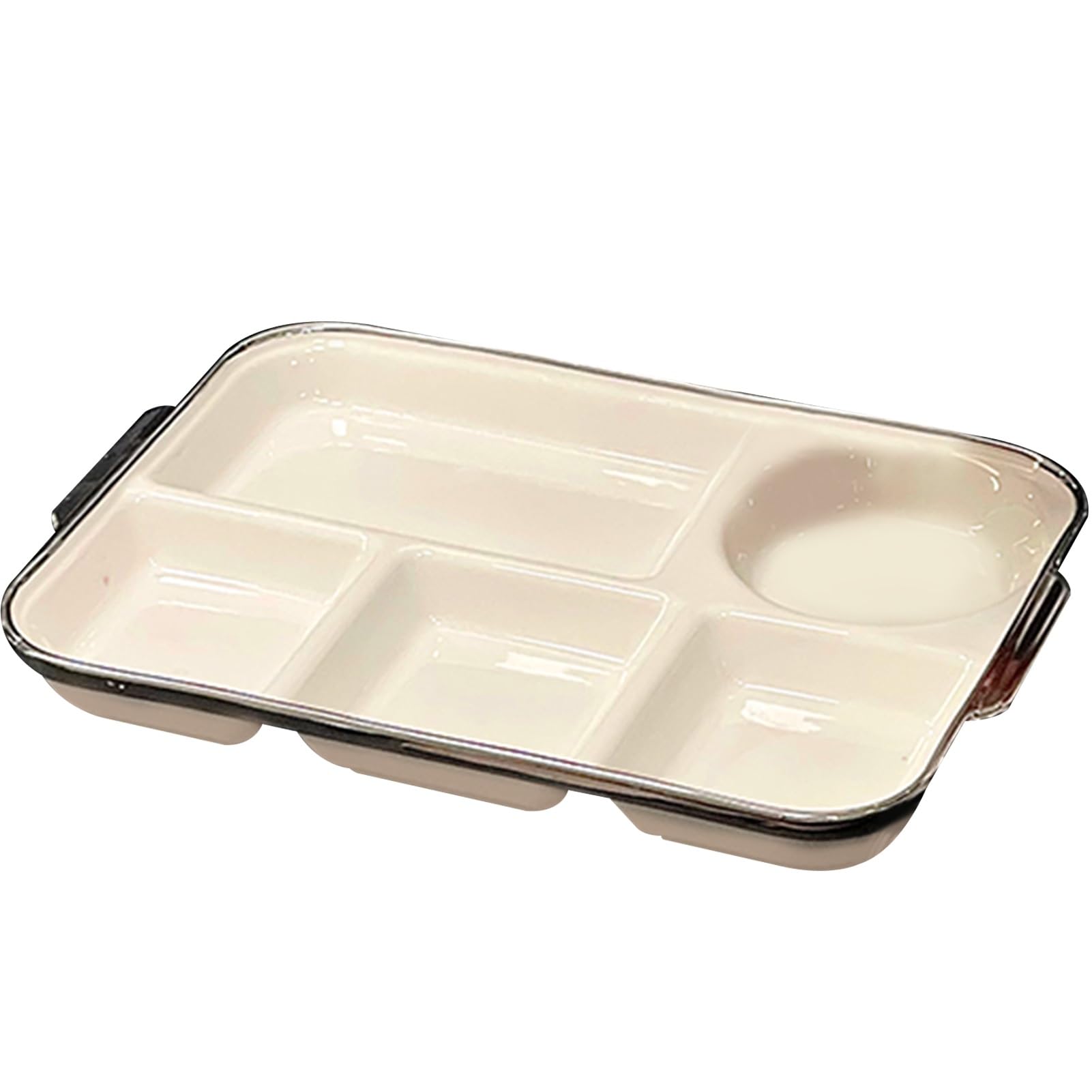 Assiette divisée en Porcelaine pour régime bariatrique pour Repas équilibré, Grand Plateau à Compartiments Profonds, Passe au Micro-Ondes et au Lave-Vaisselle, Plats de 1 pièce(Yellow)