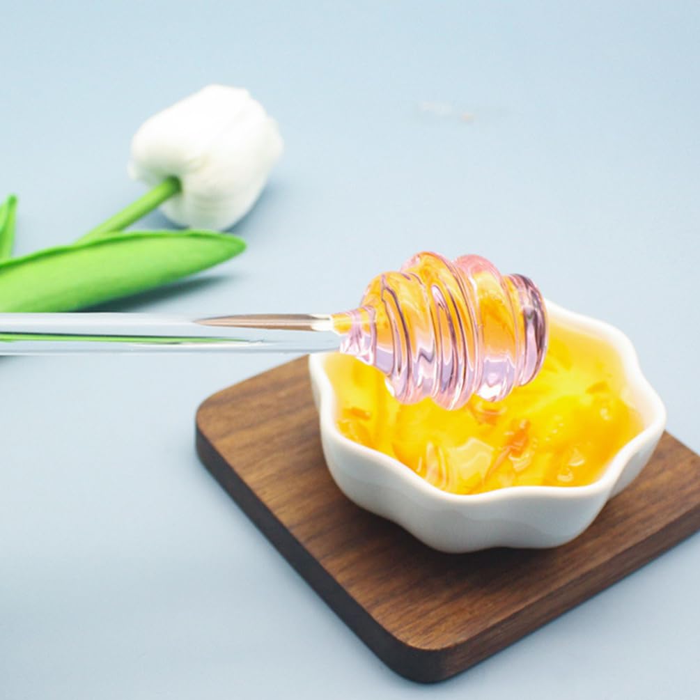 PRETYZOOM Set 2pcs Long Handle Honey Stirrer Jam Stirrer Glass Syrup Spoon Versatile for Coffee Milk Espresso Perfect for Party Banquet