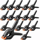 16 Pack Heavy Duty Pool Cover Clips - 4.7inch Woodworking Spring Clamps for Above Ground Pools, Large Plastic Winter Cover Clips, Crafts Backdrop Photography Wind Guard With 2inch Jaw Opening