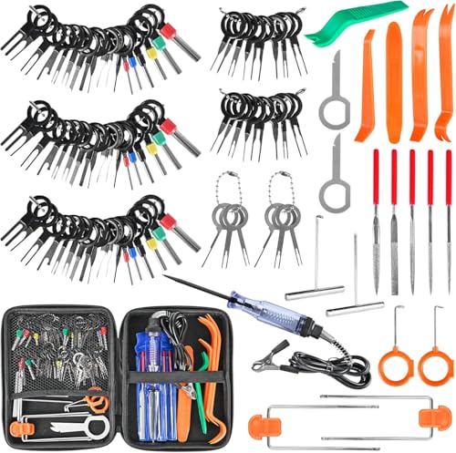 Terminal Removal Tool Kit 96 Pcs Depinning Tool Electrical Connector Pin Removal Tool Kit Pin Extractor Tool Set Wire Terminal Release Tool for Automotive Car Household Devices