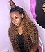 ANDRIA Lace Front Wigs Curly Wig Dark Root Ombre Red Brown Color Two Tone Synthetic Long Wigs Heat Resistant Fiber Hair Wigs for Black Women 26 Inch Honey Blond Wigs
