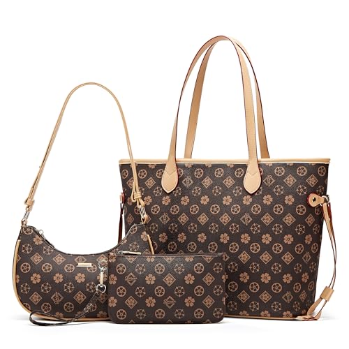 Image of Women Fashion Synthetic Leather Handbags Tote Bag Shoulder Bag Top Handle Satchel Purse Set