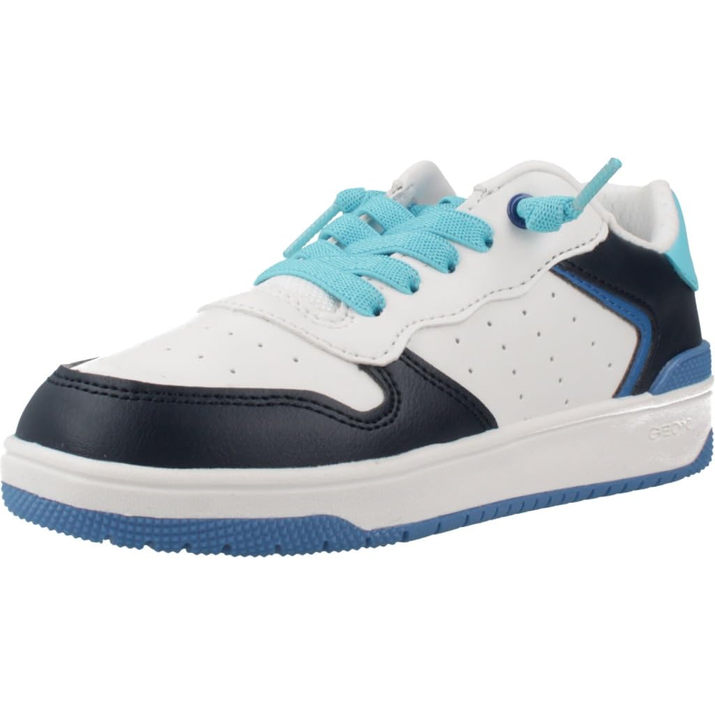 Geox J WASHIBA BOY B, Boys’ Sneaker, White/Azure,