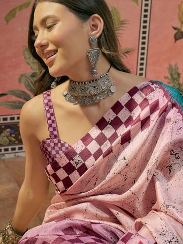 Image of SIRIL Women's Cotton Printed Saree With Unstitched Blouse Piece
