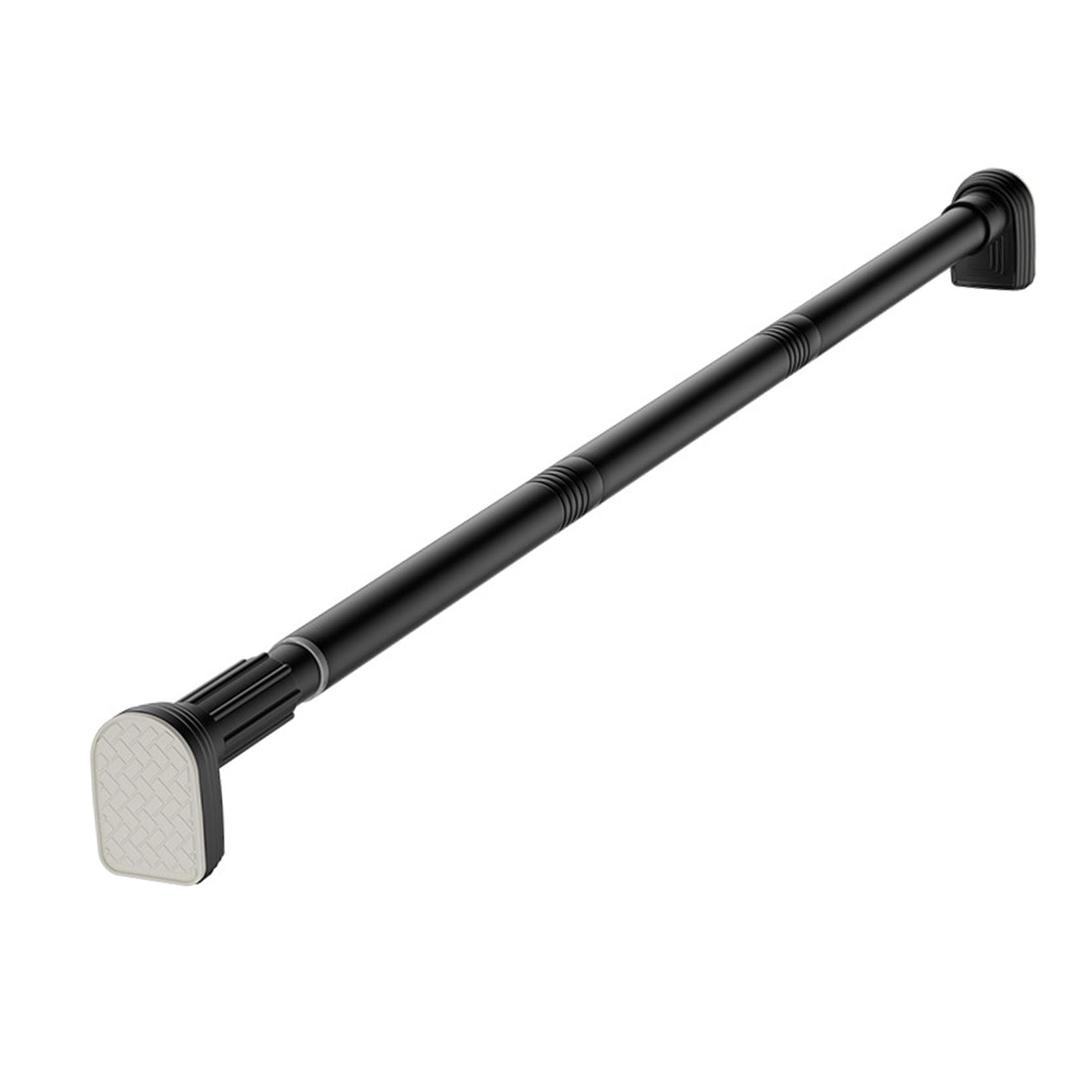 Tringle à rideau de douche réglable de 0,8 à 1 m, barre extensible noire sans perçage