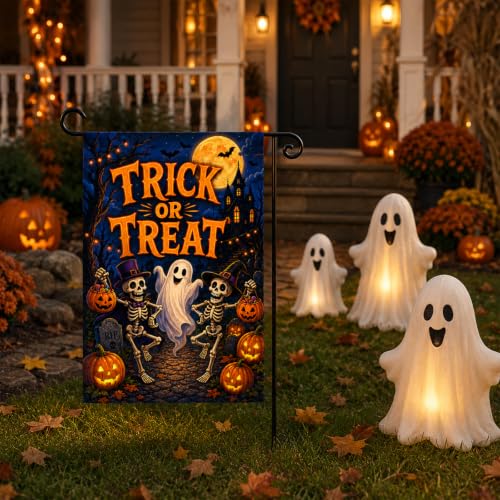 Halloween Ghost Garden Flag 12x18 Inch, Double Sided Yard Decor for Outside - image 7