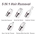 Painless Hair Remover for Women 5 in 1 Rechargeable Razors Portable Waterproof Hair Removal for Face/Legs/Arms/Eyebrow/Nose/Bikini Trimmer Body Shaver for Ladies (Purple)-2018 Exclusive