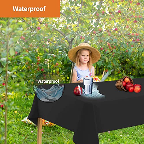 Image of Party Dimensions Black Disposable Plastic Tablecloth for Rectangle Tables (48 Pack) Premium Decorative Table Cloths for Parties, Events & Weddings, Indoors & Outdoors, 54 x 108 inches