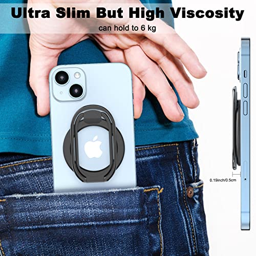 Magnetic Phone Ring Magnetic Phone Grip Phone Stand Magnetic Phone Ring Holder Finger Kickstand, Adjustable Kickstand For Iphone 14/13/12 Series(Black/Purple) #TOP3