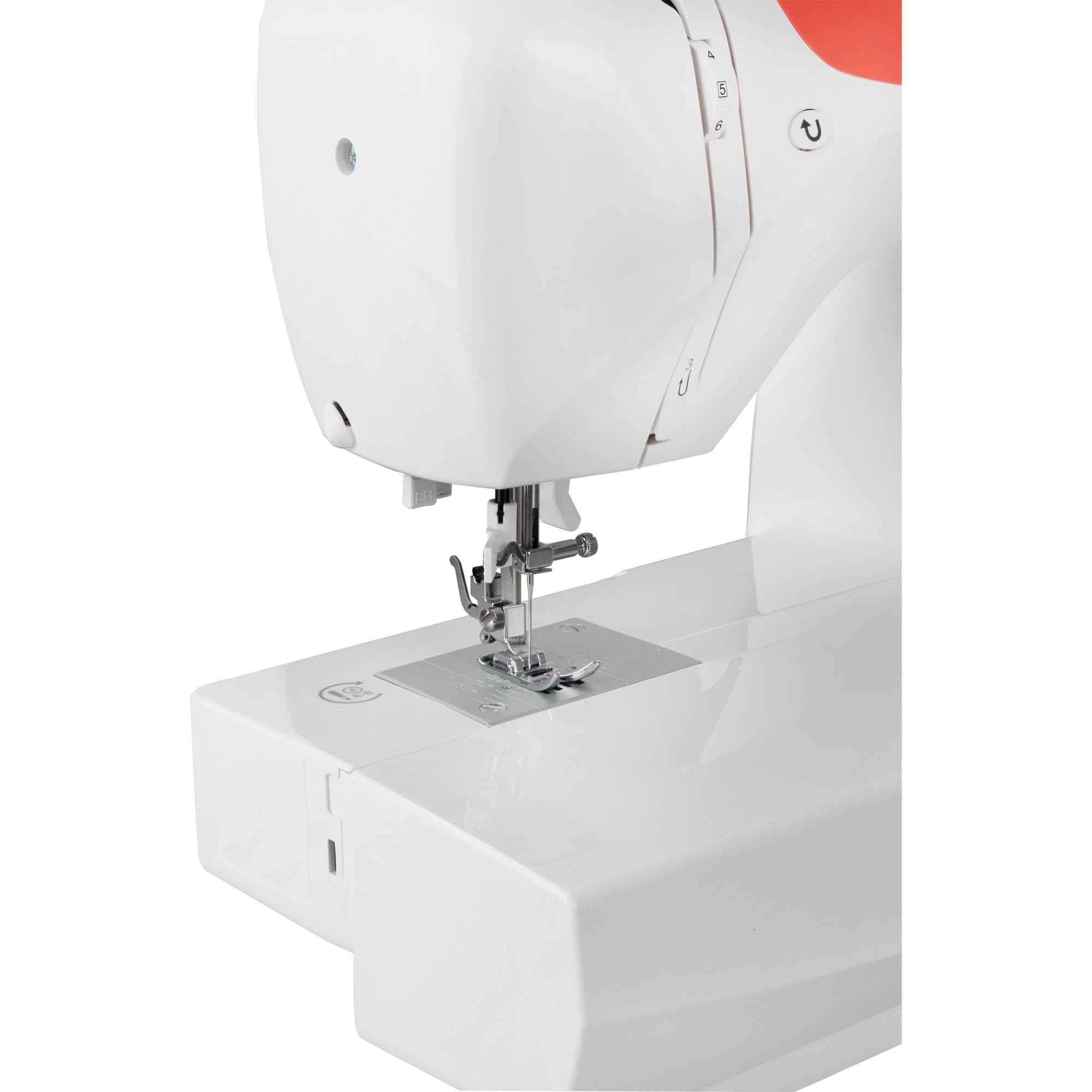 Singer Macchina per cucire C5205 LED-Light, con Display e infila ago automatico, bianca e arancio