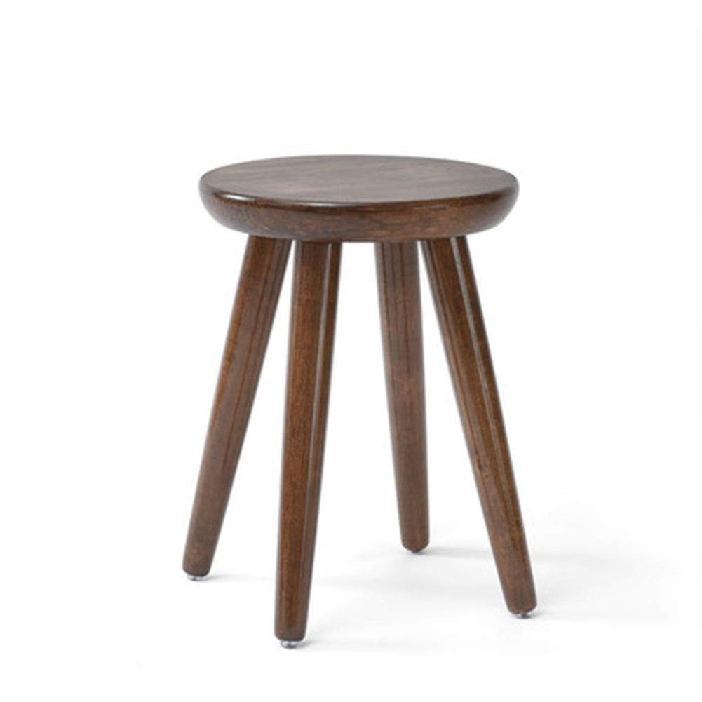 Repose-pieds rond en bois massif au design minimaliste noir