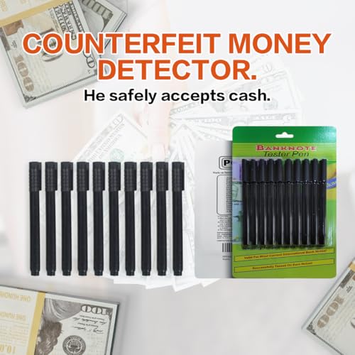 POPYS Falschgeld Detektor Stifte, Geldscheinprüfstift Falschgeld-Checker Stifte Geld Marker Stift für Erkennung Gefälschter Banknoten. (10)