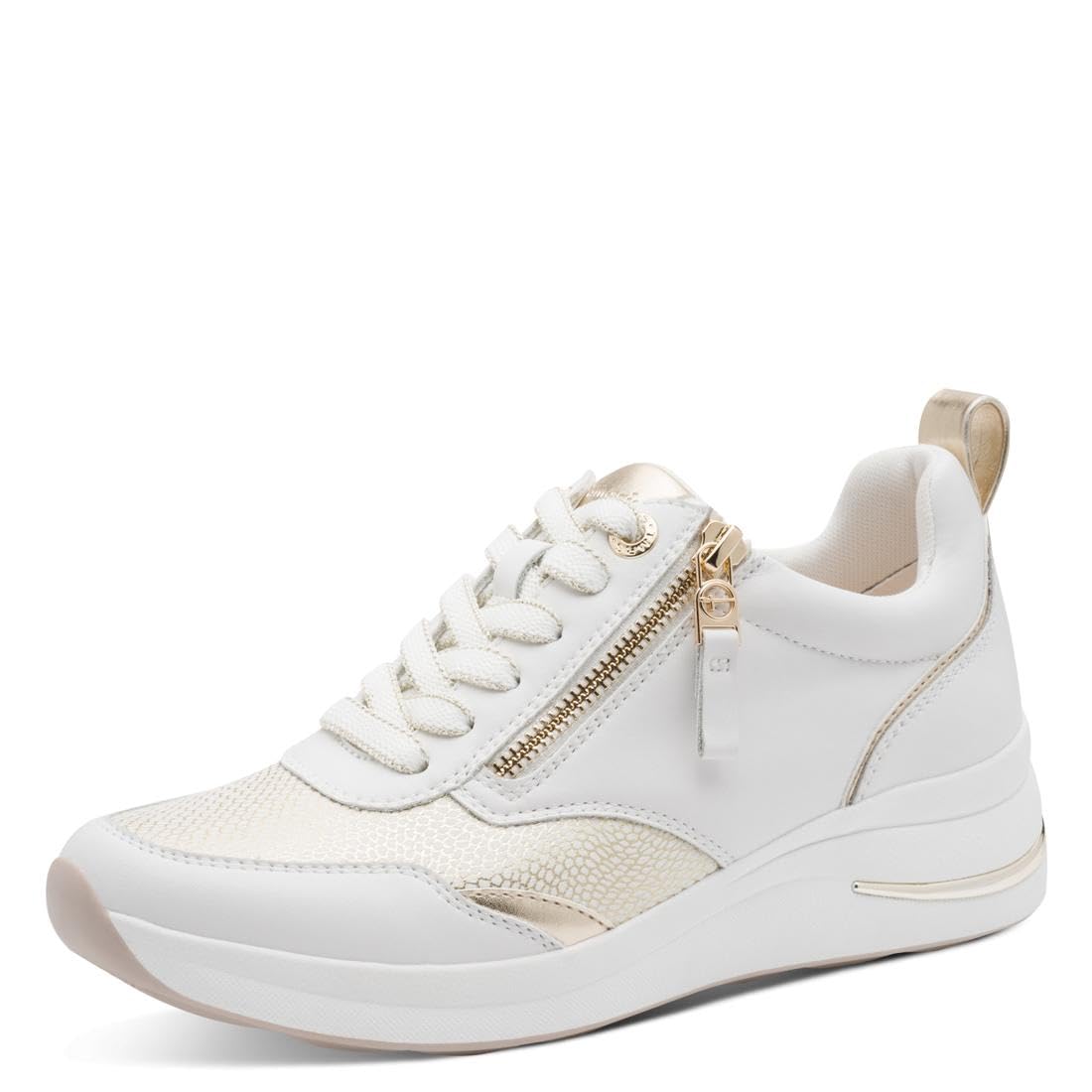 Tamaris Comfort Women's Low 8-83714-43 Trainers, White/Gold, 41 EU