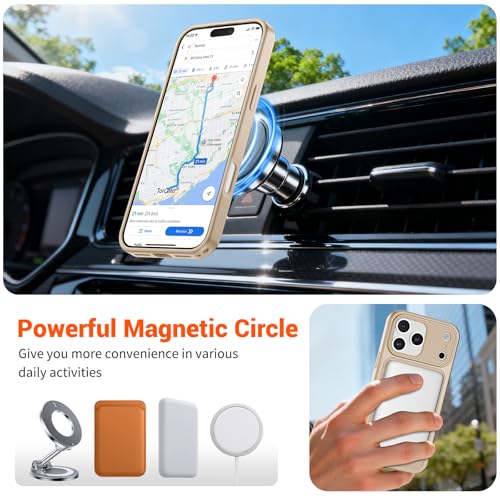 Image of SUPFINE Magnetic for iPhone 17 Pro Max Case Desert Gold | (Compatible with MagSafe)(Military Grade Drop Protection)(Camera Protection)Translucent Matte Phone Cover
