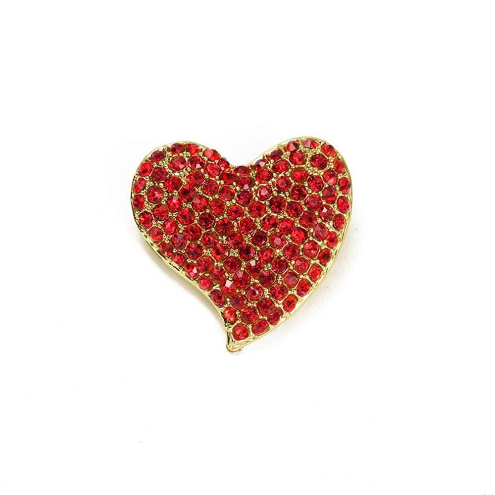 Cute CZ Heart Brooch Pin for Women Teen Girls Elegant Crystal Rhinestone Hearts Lapel Pins Dance Party Wedding Jewelry Dress Suit Clothes Accessorie for Her Wife Daughter Birthday