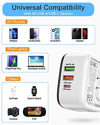 Travel Adapter USB C Fast Charger Plug 50W Universal Travel Adaptor Worldwide PD 20W QC 18W International Power Adapter with UK EU US AUS Multi Plugs for iPhone, Samsung, iPad, Macbook, Android