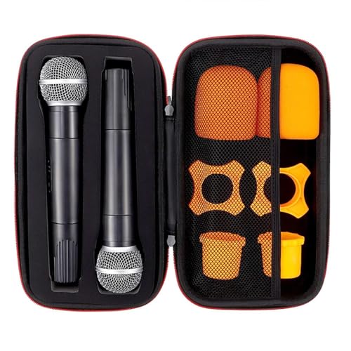 Image of CALANDIS Microphone Storage Case EVA Zipper Carrying Case for Travel Business | Microphones & Wireless Systems