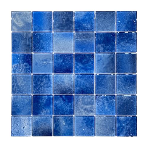 9 Sheets Glass Mosaic Tiles Backsplash, Pool Tiles,12" x 12"