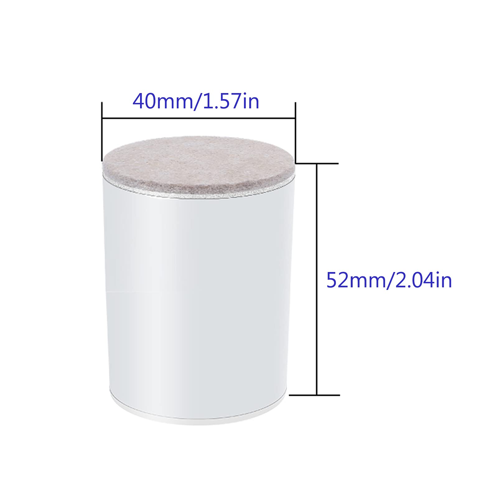 4 patas resistentes para armarios, patas redondas de acero al carbono para sofás y mesas de muebles, base de fieltro para proteger el suelo, instalación autoadhesiva (40 x 40 mm/1,57 x 1,57 pulgadas,