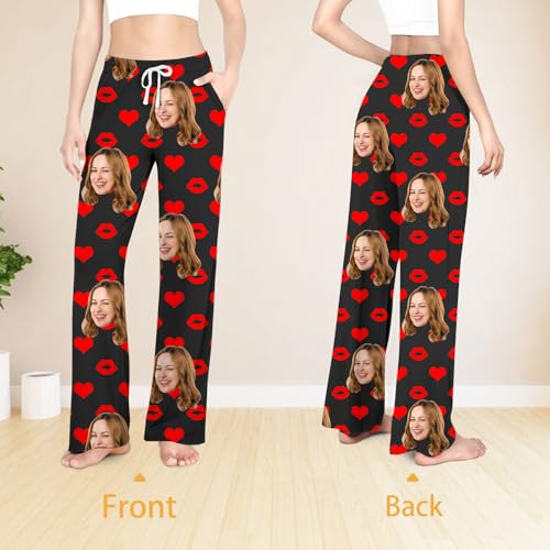 Custom pajama pants-Personalized Pajamas Pants Fun Pajamas with Photo Face, Custom Pj Pants Gifts for Men and Women4