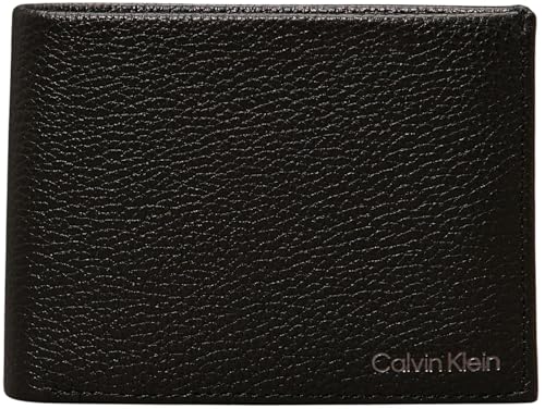 Calvin Klein Uomo Portafoglio Warmth Trifold Piccolo, Nero (Ck Black),