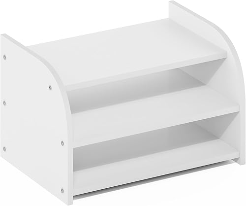 Miniatura 5 de Furinno Organizador clásico de escritorio de 3 niveles, color blanco
