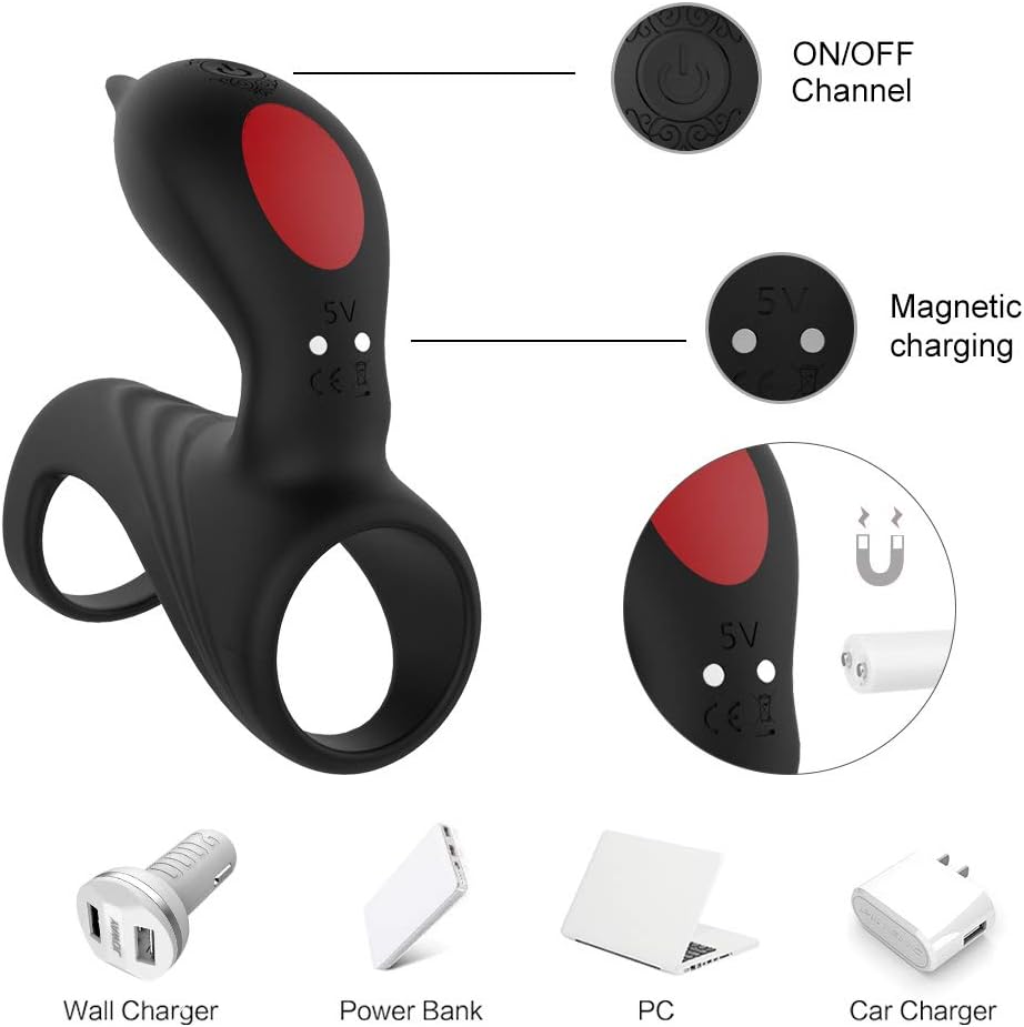 ruixingsi Men's Power Toy Strong Vibration Delay Ring Silicone Massage Ring