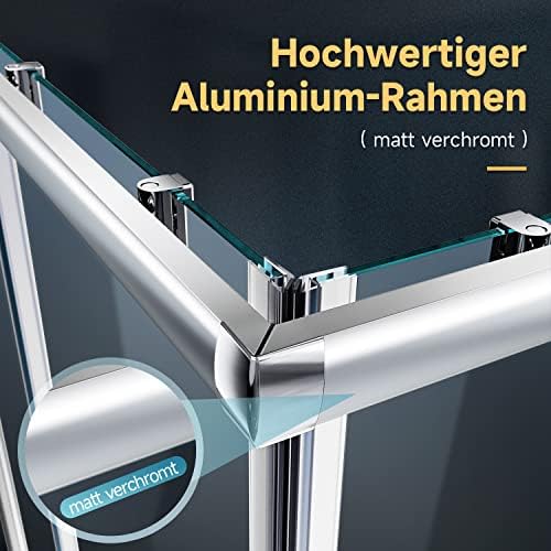 Bild 5 - SONNI Duschkabine 90x90x185cm Eckeinstieg Duschabtrennung Doppel Schiebetür Echtglas Duschtür