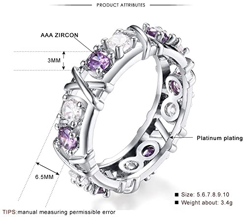 Thawr 2Pcs Magnetic Zircon Shaping Cross Full Moissanite Diamond Ring, Titanium Ion Magnetic Therapy Lymphatic Detoxification Rings, Magnetic Rings For Weight Loss (Color : C, Size : 8) #TOP4