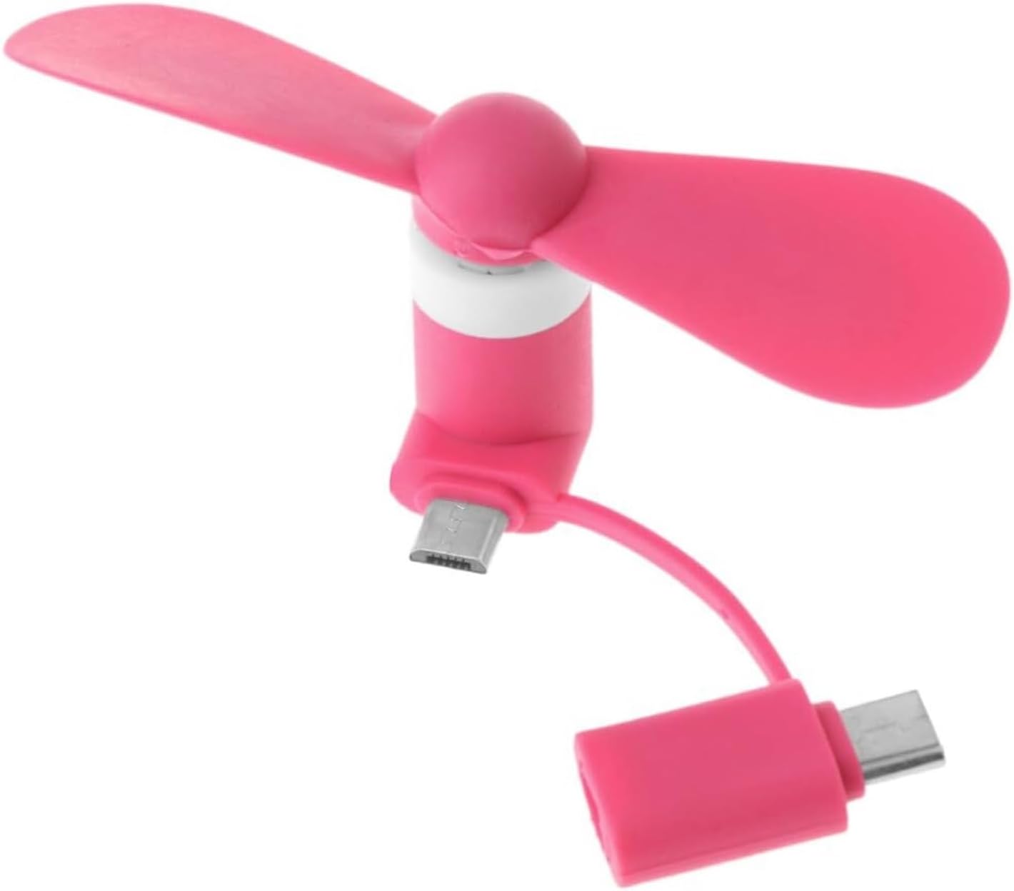 Portable USB Fan with Touch Control 3 Speed Settings for Mobile Devices Indoor Cooling Applicable to Type C and Micro USB(Blue)