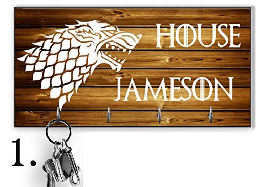 Key Hanger, Personalized Key Holder, Anniversary Gift, Housewarming Gift, game of thrones key holder,custom key rack,custom key holder,stark gift, stark key holder, key holder for wall