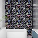 ReWallpaper Spring Floral Wallpaper Peel and Stick Dark Wild Flowers Butterfly Wallpaper Removable Floral Contact Paper 17.5inx10ft