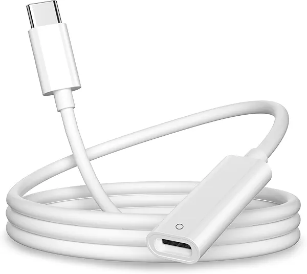 USB-C Pencil 1st Generation Adapter 3.3 FT Charging Cable for Apple Pencil Pen 1st Gen Match iPad 10 11 for iPad (A16) Bluetooth Pairing Type C Charger Male to Female Lightning iPencil Connector Cord