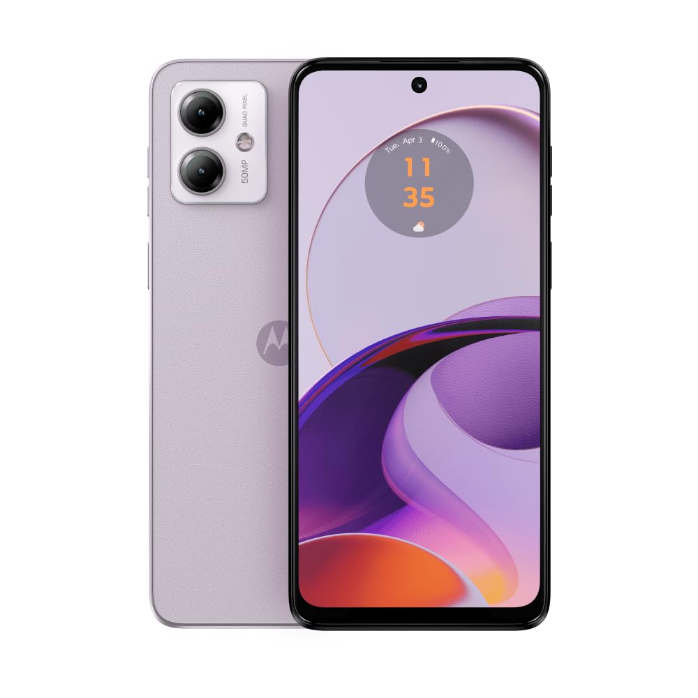 motorola Moto G14 Dual SIM 128GB ROM + 4GB RAM Factory Unlocked 4G Smartphone - International Version (Pale Lilac)