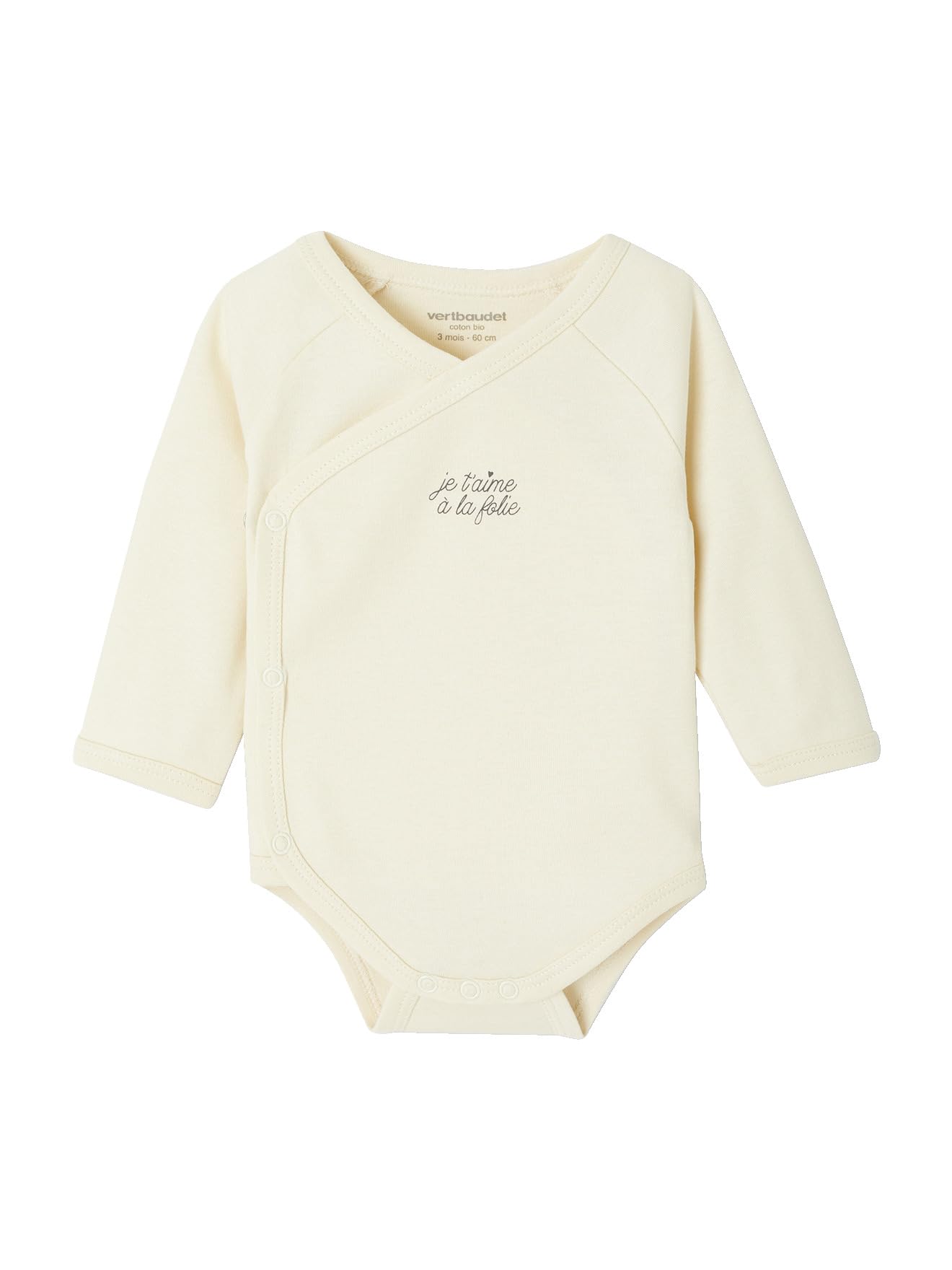 VERTBAUDET Lot de 5 Bodies Ouverture Naissance Coton Bio