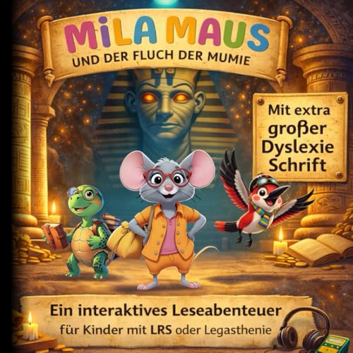 Mila Maus und der Fluch der Mumie: Leseabenteuer für Kinder ab der 3. Klasse mit Legasthenie oder LRS (mit lesefreundlicher Dyslexic Font) (Mila Maus ... Lernabenteuer bei Legasthenie & LRS)