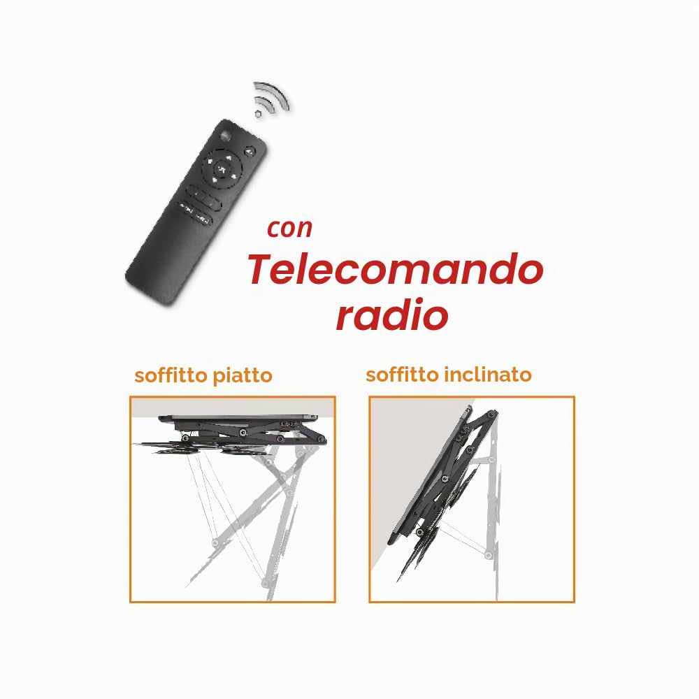 My Wall HL 40 ML Supporto da soffitto per TV motorizzato, inclinabile, con telecomando