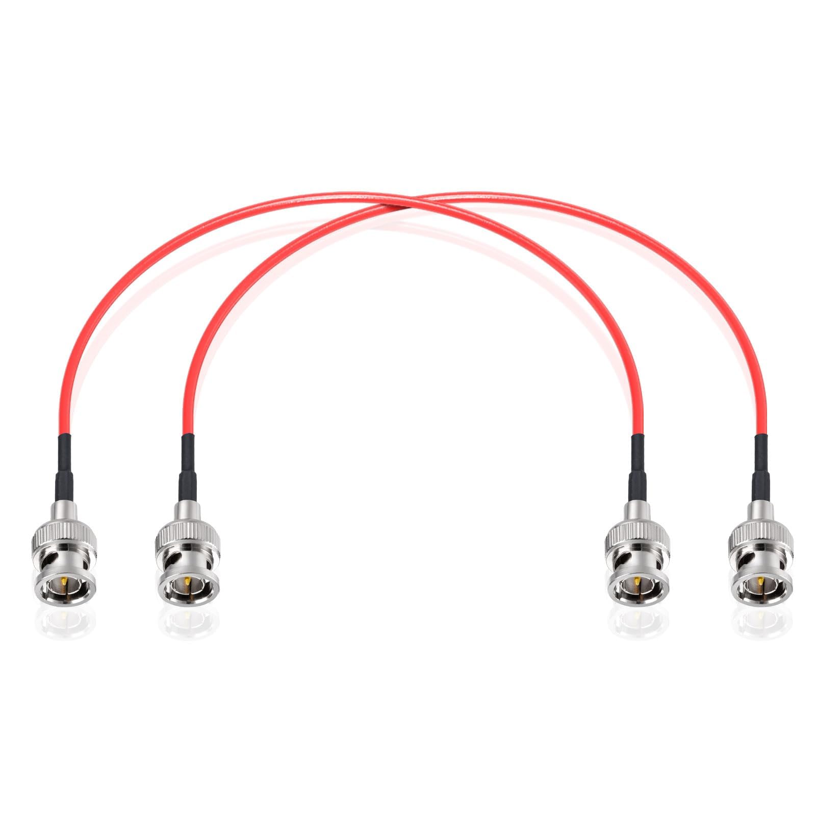 Superbat Cavo SDI Corto 3G HD 30cm Cavo SDI Sottile RG179 (Rosso) BNC Maschio a Maschio 75 ohm Per Analizzatore Oscilloscopio Telecamere HD-SDI Audio Video (2 Pezzi)