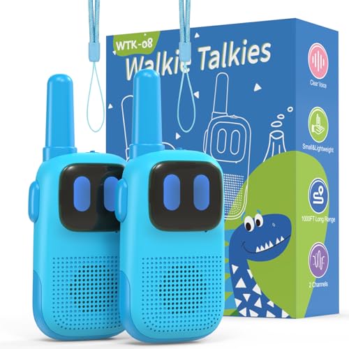 Walkie Talkie Kinder Kearui Funkgerät Kinder woki toki Leichtgewichtig 2 Kanäle 1000ft Lange Distanz Jungen Geschenk Spielzeug für 3-12 Jahre (Blau)