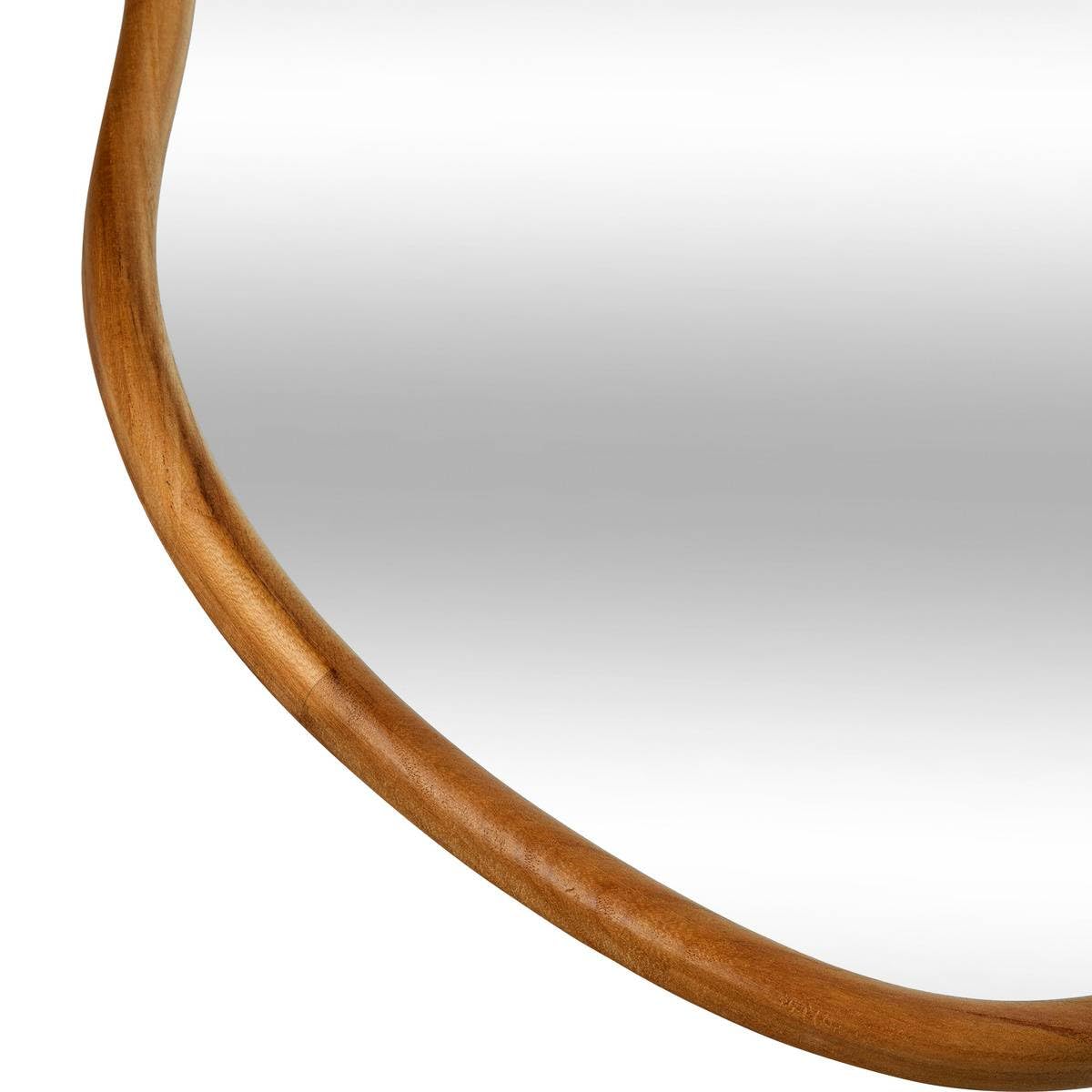 Atmosphera Interior Designer - Espejo Livia con Forma orgánica - Espejo de Pared de Madera para Dormitorio, salón y recibidor - 45 x 75 cm - Beige