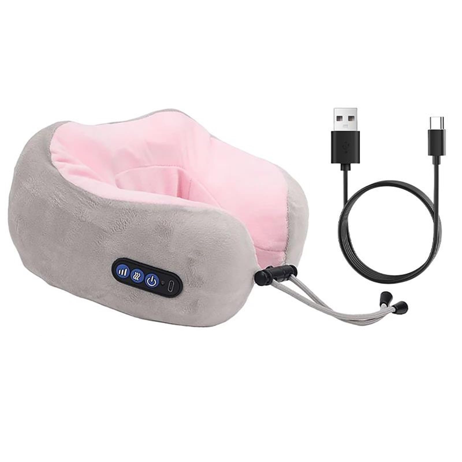 LKHLTBF Electric Shiatsu Neck Massager Heat Vibration 3D Kneading Massage U Shaped Pillow Shoulder Cervical Pain Relief Fatigue Health Massager,Pink