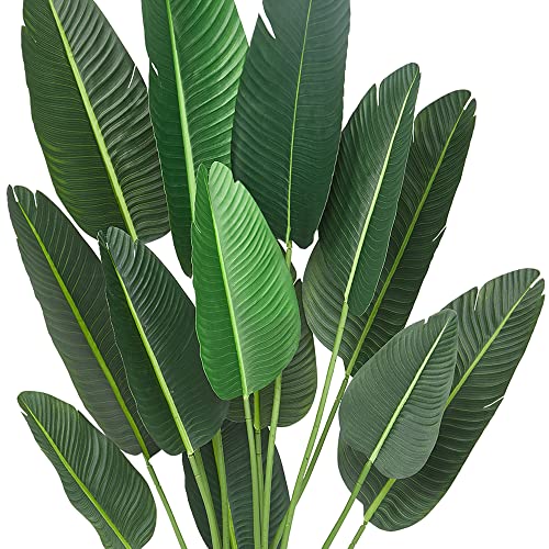 Amyove 72 inchs Artificial Tree Bird of Paradise with 13 Trunks, 6 Feet Faux Plant Fake Banana Tree Plant with Pot for Home, Decor, Indoor, Outdoor, Living Room, Office-1Pack